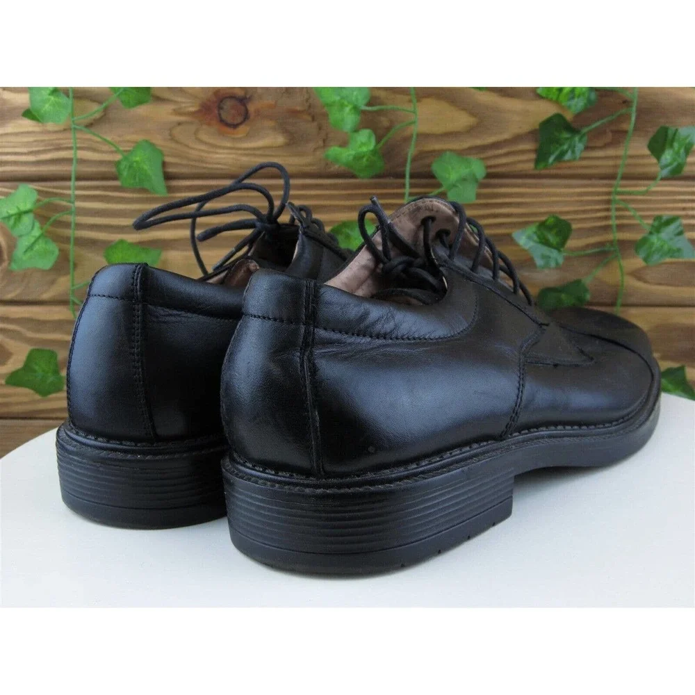 Franco Fortini Sz 10.5 Medium Derby Oxfords‎ Black Leather Men Lace Up Riviera